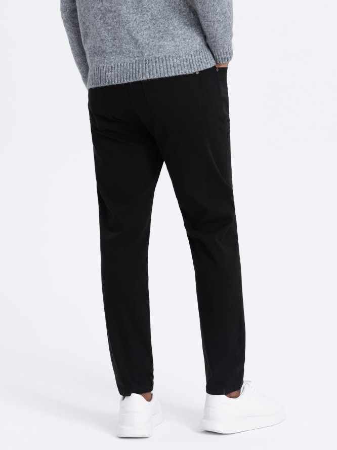 Męskie spodnie chino o dopasowanym kroju - czarne V1 OM-PACP-0151 - XXL