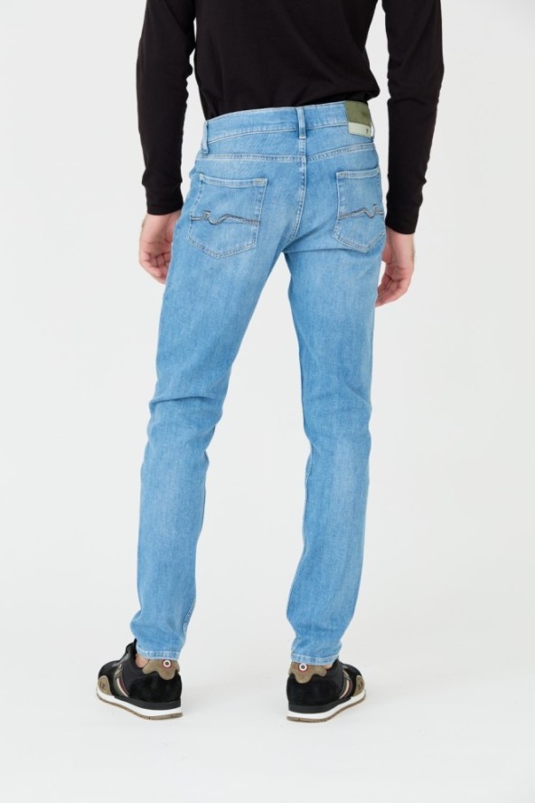 7 FOR ALL MANKIND Jeansy niebieskie Slimmy Tapered