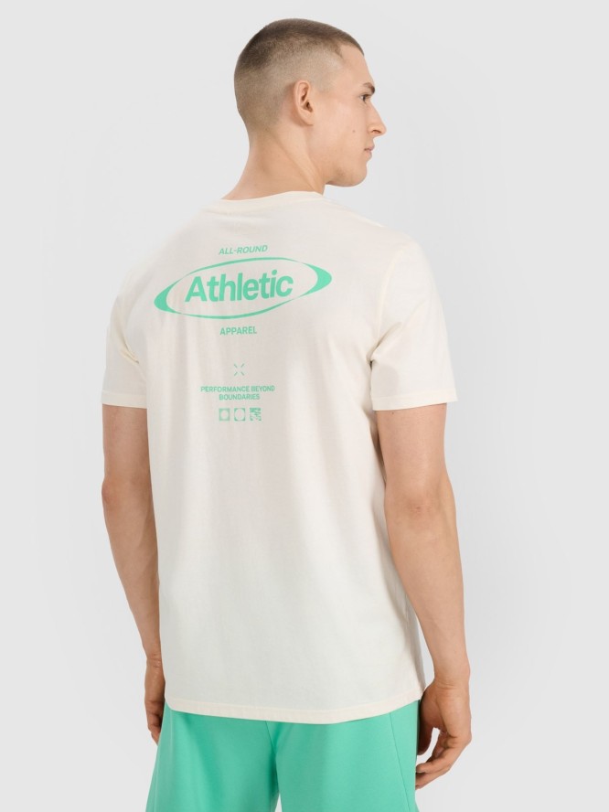 4F T-shirt regular z nadrukiem męski - biały M