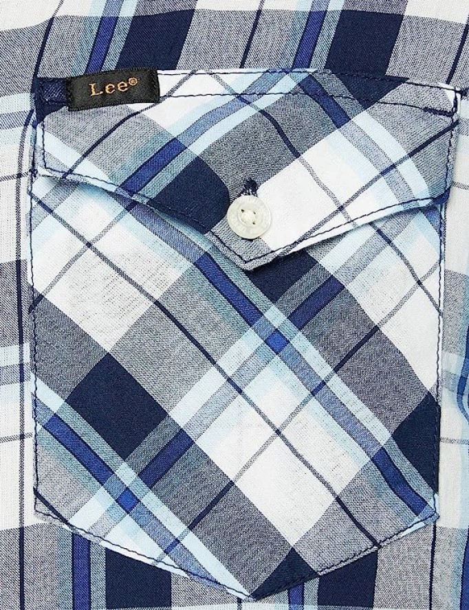 LEE REGULAR SHIRT MĘSKA KOSZULA MATERIAŁOWA NAVY L69HME35