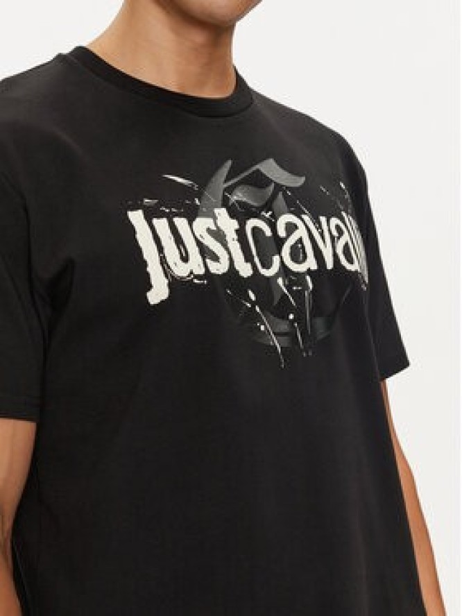 Just Cavalli T-Shirt 76OAHG11 Czarny Regular Fit