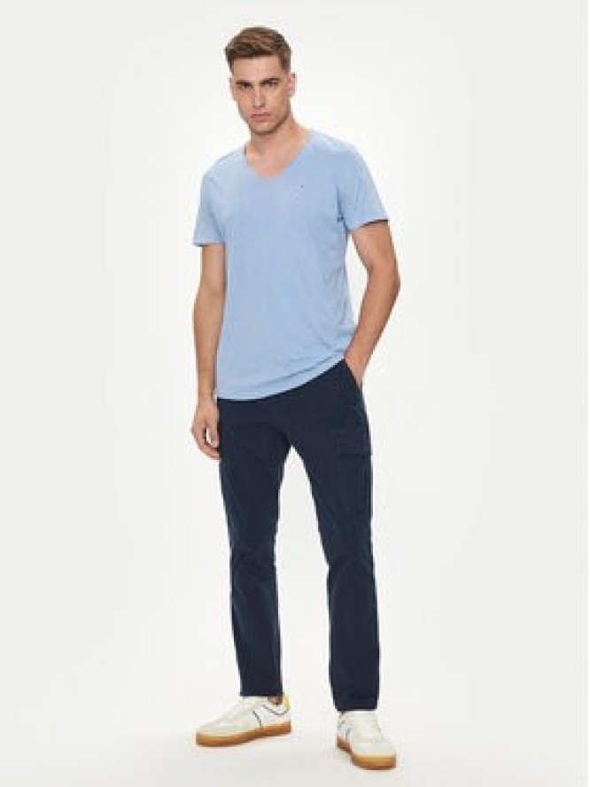 Tommy Jeans T-Shirt Jaspe DM0DM09587 Niebieski Slim Fit