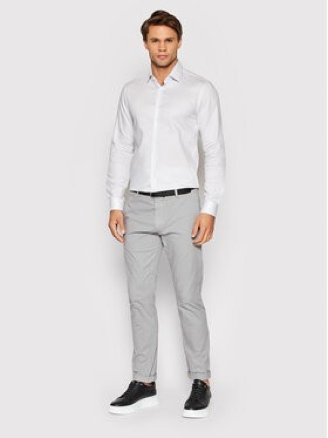 Calvin Klein Koszula Structure Easy Care K10K109168 Biały Slim Fit