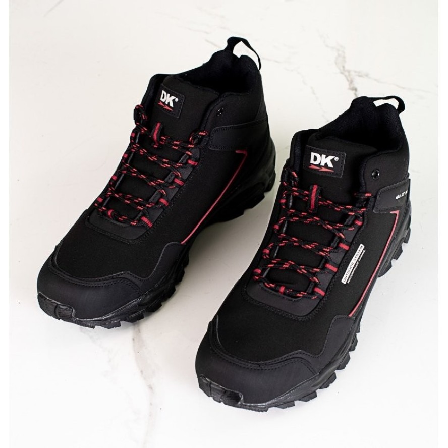 Wysokie buty trekkingowe męskie DK czarno czerwone czarne
