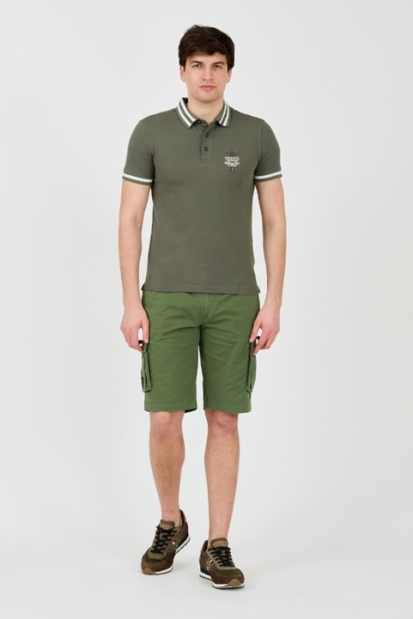 AERONAUTICA MILITARE Zielone polo Short Sleeve