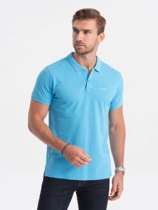 Koszulka polo z dzianiny pique - niebieska V3 S1746 - XXL