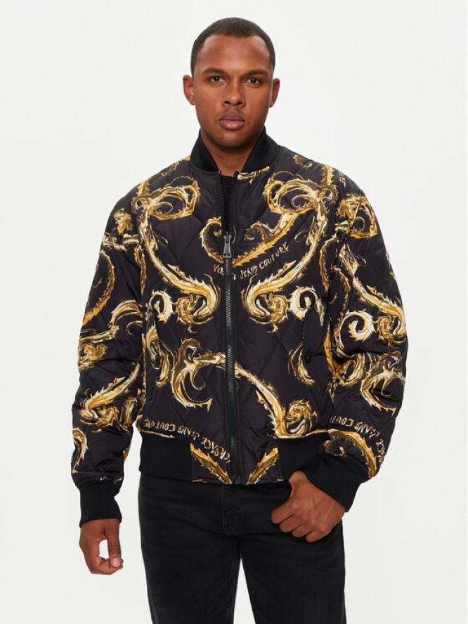 Versace Jeans Couture Kurtka bomber 77GASD07 Czarny Loose Fit