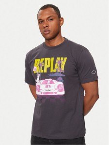 Replay T-Shirt M6810.000.22662 Czarny Regular Fit