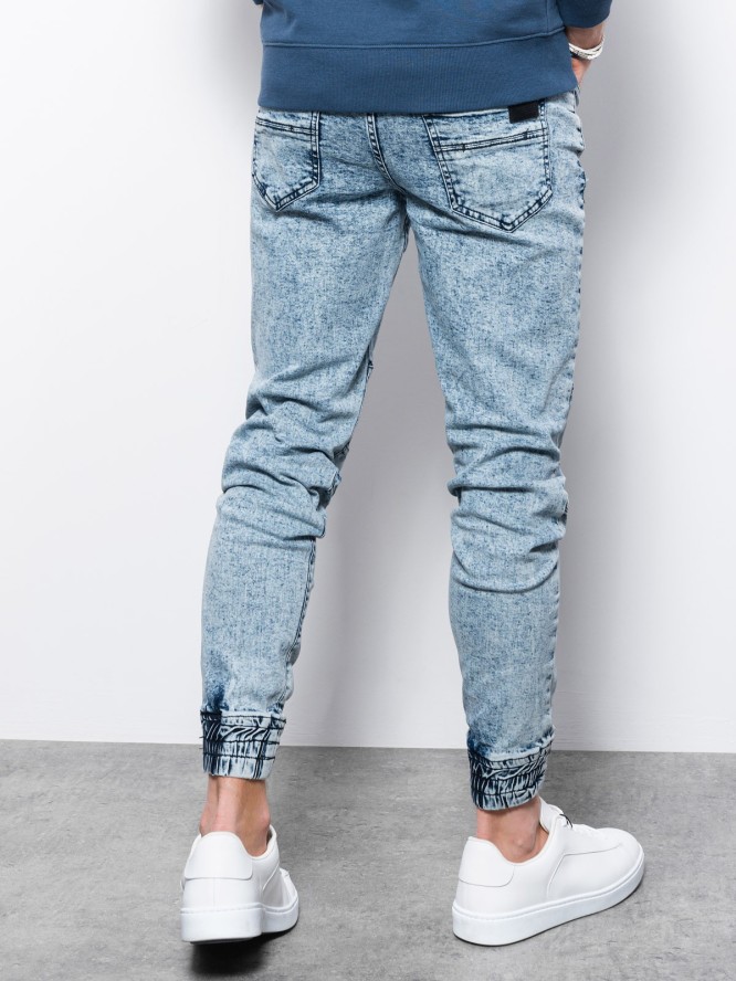 Spodnie męskie jeansowe joggery - jasnoniebieskie V1 P1056 - XXL