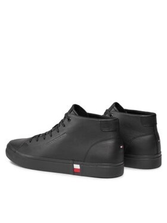 Tommy Hilfiger Sneakersy Hi Vulc Leather Detail FM0FM05045 Czarny