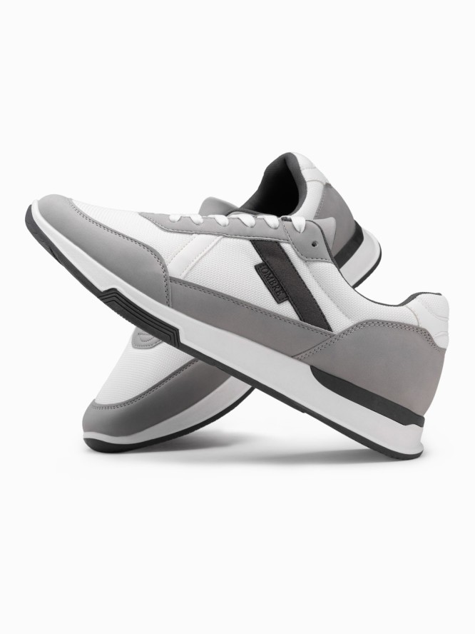 Męskie buty sneakersy z siateczką mesh - szare V2 OM-FOSL-0153 - 45