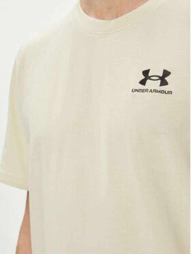 Under Armour T-Shirt Ua M Logo Emb Heavyweight Ss 1373997-273 Beżowy Loose Fit