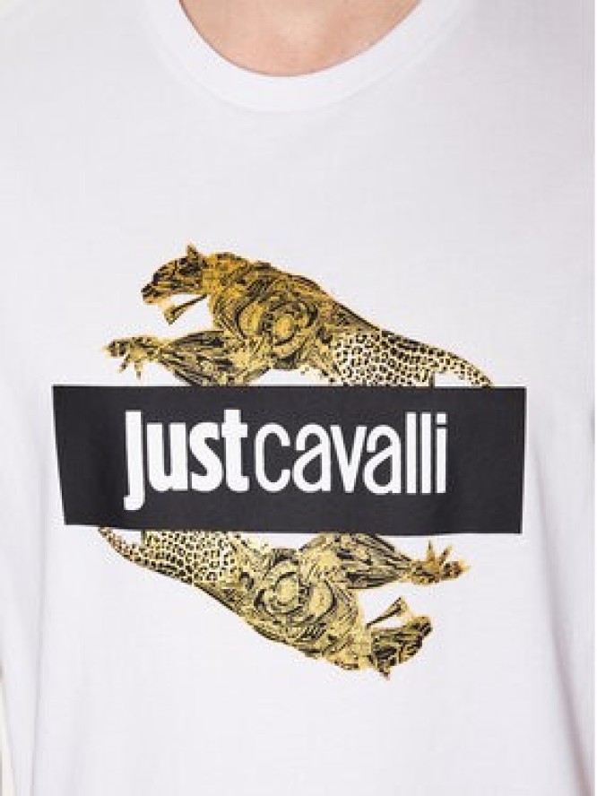 Just Cavalli T-Shirt 74OBHF07 Biały Regular Fit