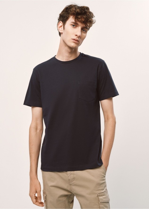 Granatowy basic T-shirt męski