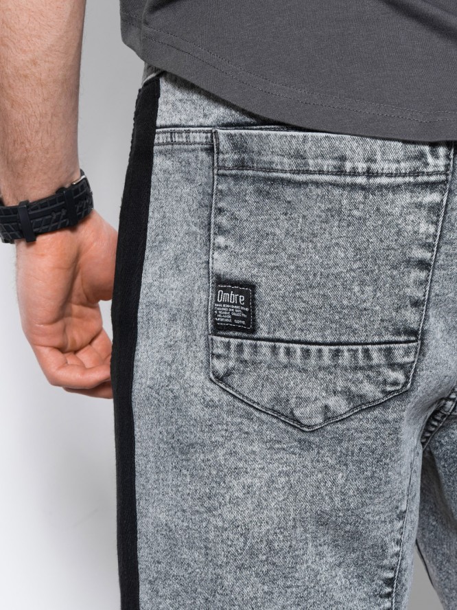 Krótkie spodenki męskie jeansowe - szare V4 W363 - M