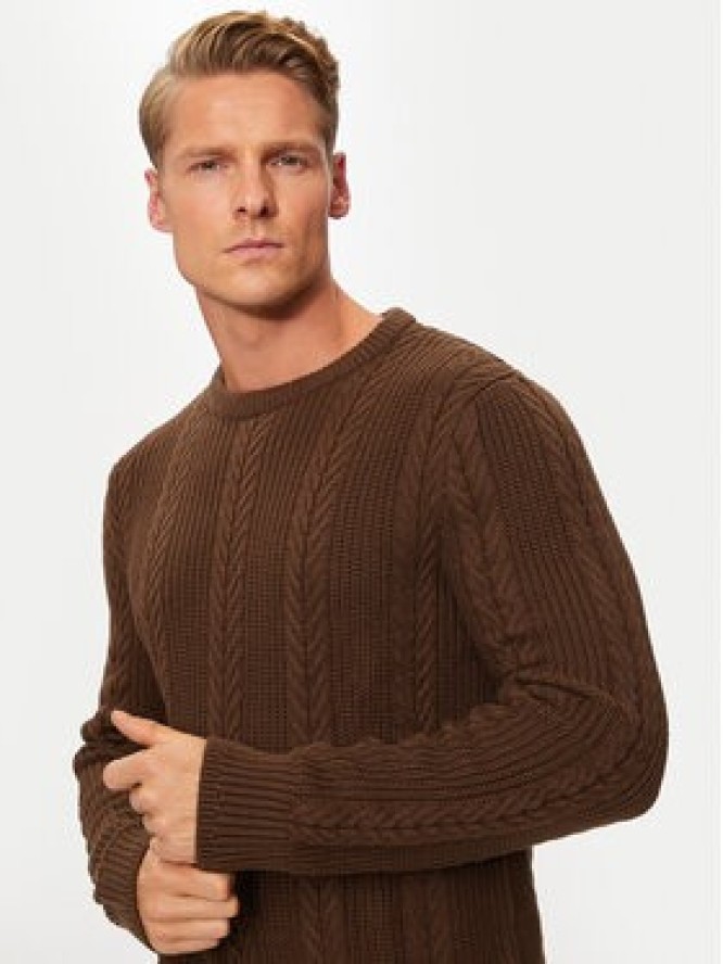 Jack&Jones Sweter 12261436 Brązowy Regular Fit