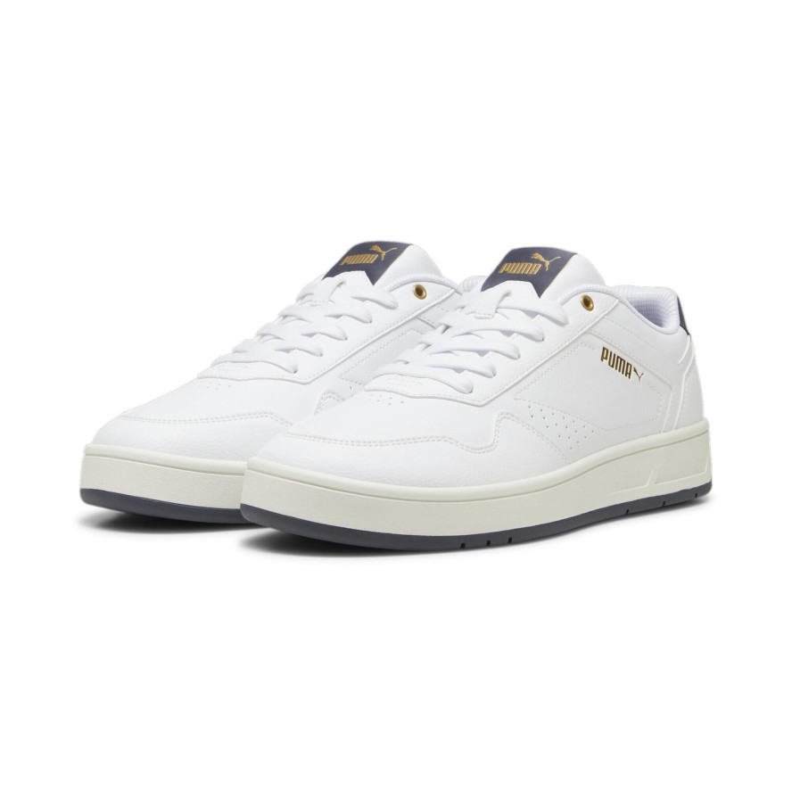 Sneakersy Court Classic PUMA White Galactic Gray Gold