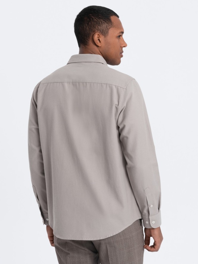 Koszula męska z kieszenią REGULAR FIT - szara V1 OM-SHCS-0148 - XXL