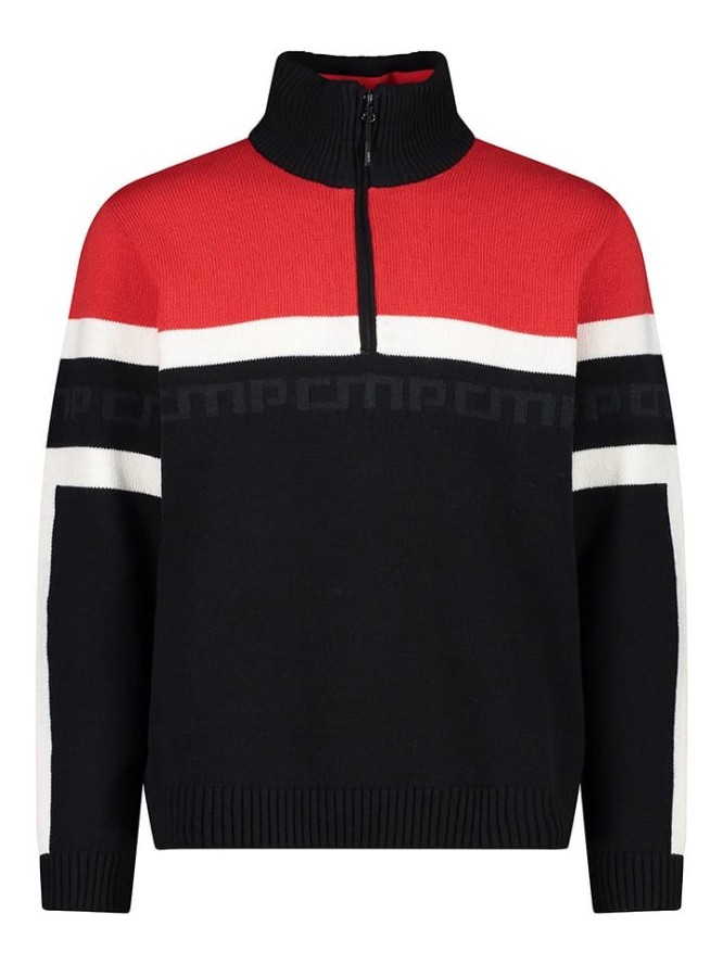 CMP Sweter w kolorze czarno-czerwonym rozmiar: 54