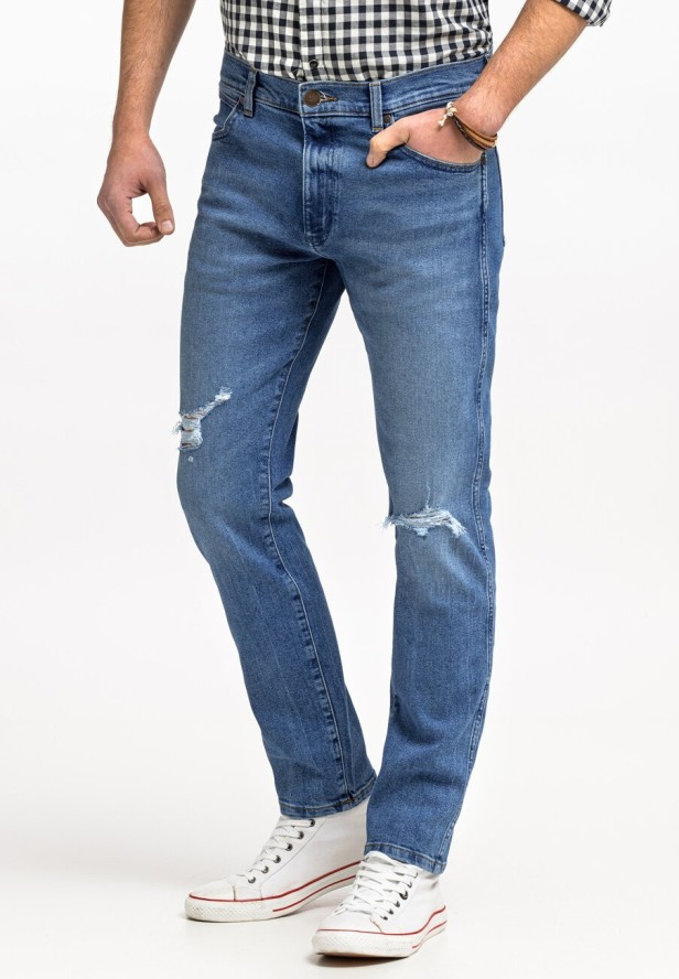 WRANGLER LARSTON MĘSKIE SPODNIE JEANSOWE JEANSY DŻINSY TROPIC THUNDER W18SYLY87