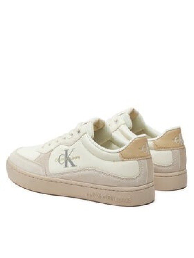 Calvin Klein Jeans Sneakersy Classic Cupsole Low Mix Mtl YM0YM01033 Écru