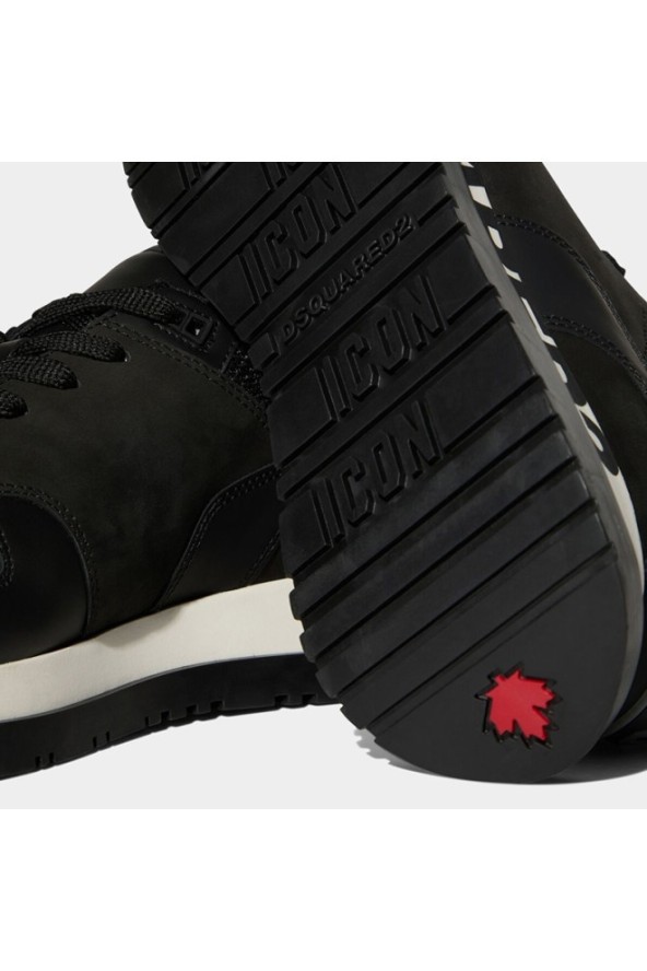 DSQUARED2 Czarne sneakersy z logo na podeszwie