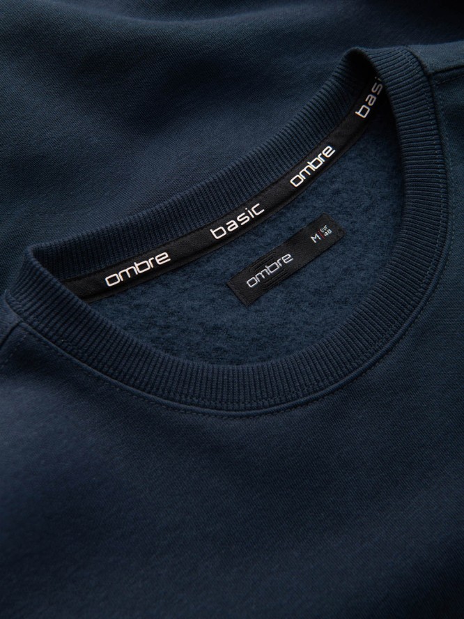 Męska nierozpinana bluza dresowa BASIC – granatowa V1 OM-SSBN-0159 - XXL