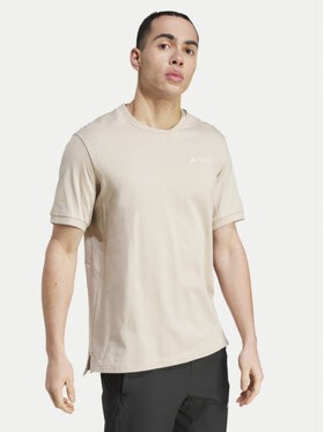 adidas T-Shirt Terrex Xploric Logo IK9111 Beżowy Regular Fit