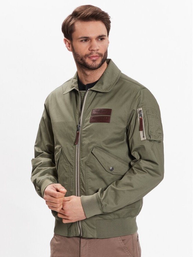 Aeronautica Militare Kurtka przejściowa 231AB2085CT3013 Zielony Regular Fit