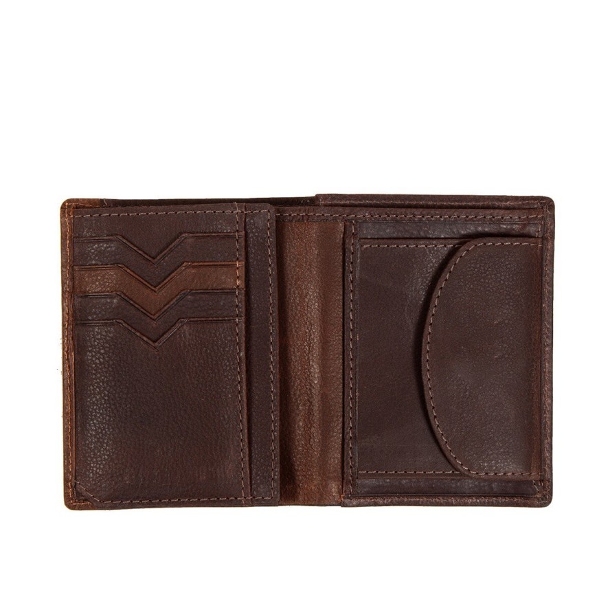 MUSTANG LA SPEZIA WALLET MĘSKI SKÓRZANY PORTFEL PREMIUM POJEMNY NA KARTY SKÓRA BROWN 06.100801