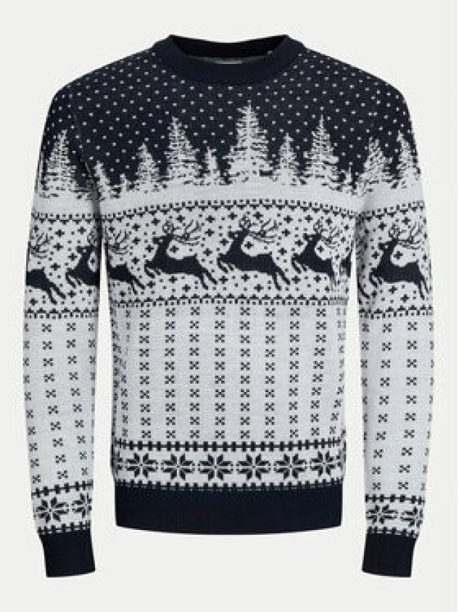 Jack&Jones Sweter Xmas Gabriel 12266118 Szary Regular Fit