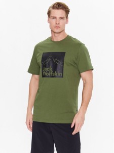 Jack Wolfskin T-Shirt Brand 1809021 Zielony Regular Fit