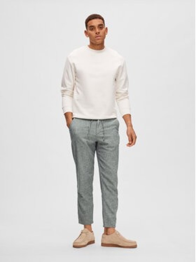 Selected Homme Chinosy 16087636 Szary Slim Tapered Fit
