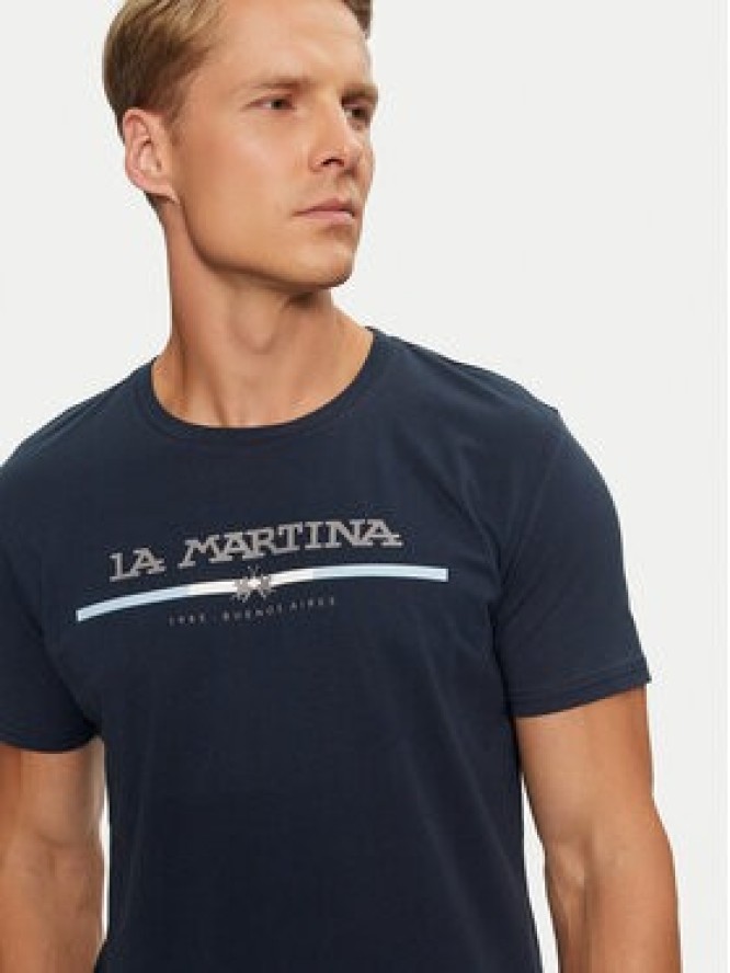 La Martina T-Shirt ZMR009 JS206 Granatowy Regular Fit