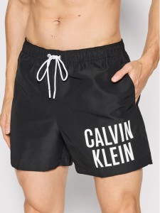 Calvin Klein Swimwear Szorty kąpielowe Medium KM0KM00739 Czarny Regular Fit