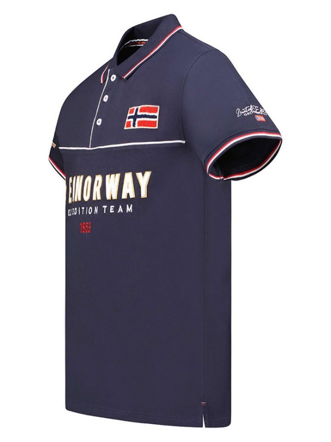 Geographical Norway Koszulka polo "Kerato" w kolorze granatowym rozmiar: L