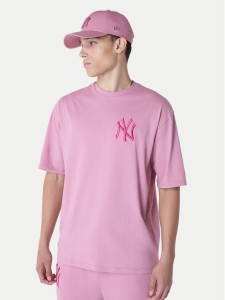 New Era T-Shirt New York Yankees MLB League Essential 60596181 Różowy Regular Fit