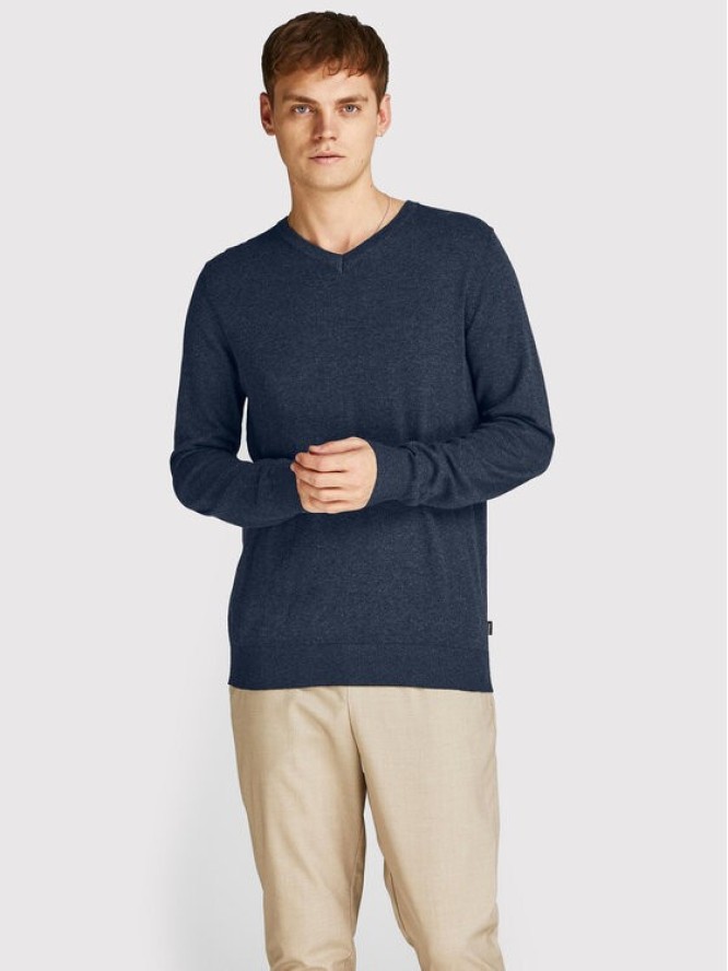 Jack&Jones Sweter Emil 12208365 Granatowy Regular Fit