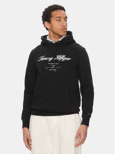 Tommy Hilfiger Bluza Script Logo MW0MW33631 Czarny Regular Fit