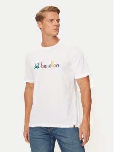 United Colors Of Benetton T-Shirt 3I1XU109Q Biały Relaxed Fit