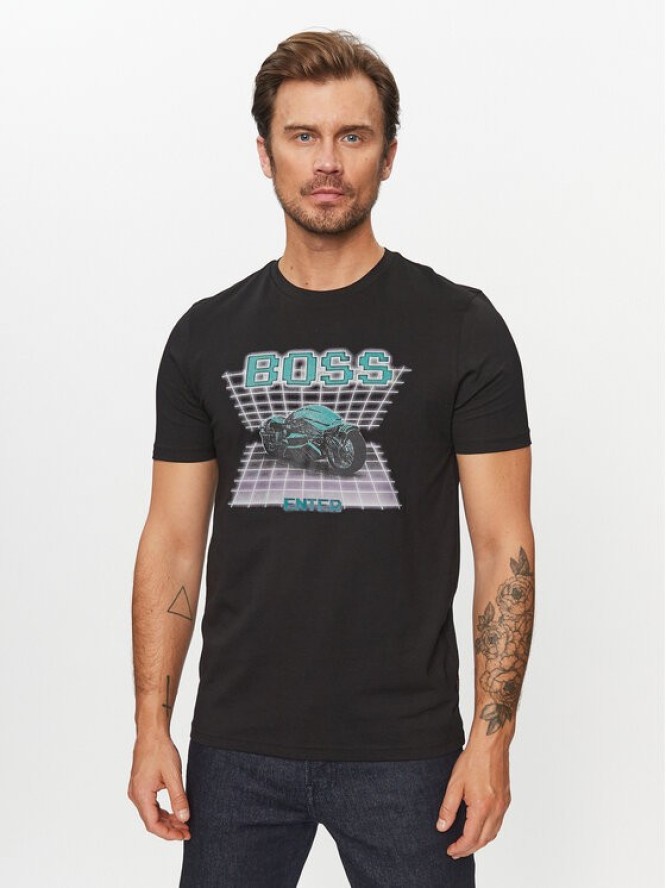 Boss T-Shirt Teenter 50503551 Czarny Regular Fit