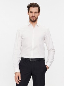 Calvin Klein Koszula Structure K10K112083 Biały Slim Fit