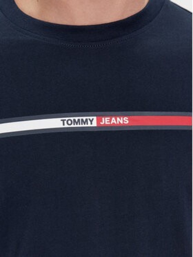 Tommy Jeans T-Shirt Essential Flag DM0DM13509 Granatowy Regular Fit