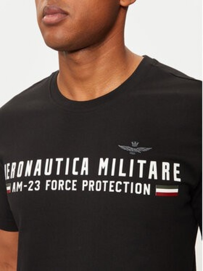 Aeronautica Militare T-Shirt 242TS1942J538 Czarny Regular Fit