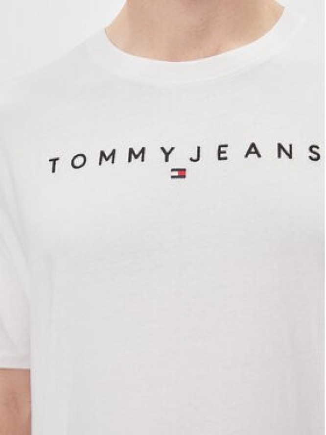 Tommy Jeans T-Shirt Tjm Reg Linear Logo Tee Ext DM0DM17993 Biały Regular Fit