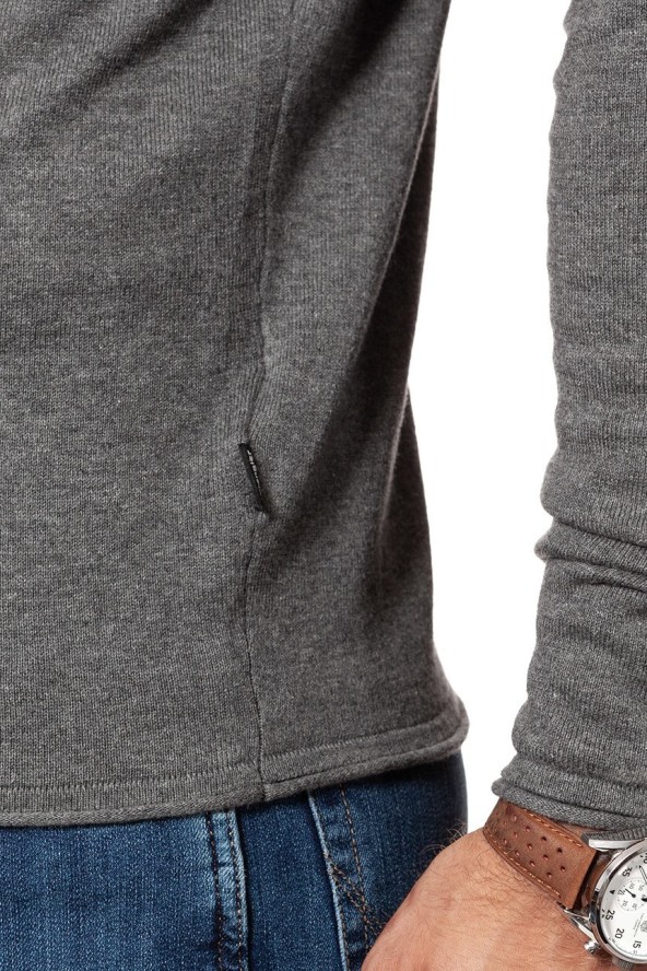 MĘSKI SWETER WRANGLER ROLL EDGE CREW GREY MARL W8624RGVB 112132326