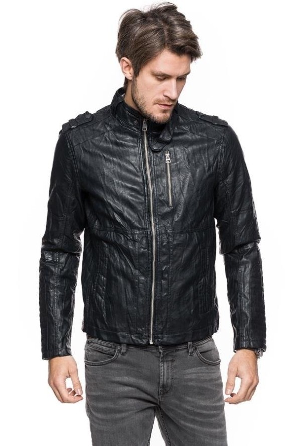 KURTKA SKÓRZANA TOM TAILOR LEATHER-LOOK BIKER JACKET 3721883.00.12 COL. 2578