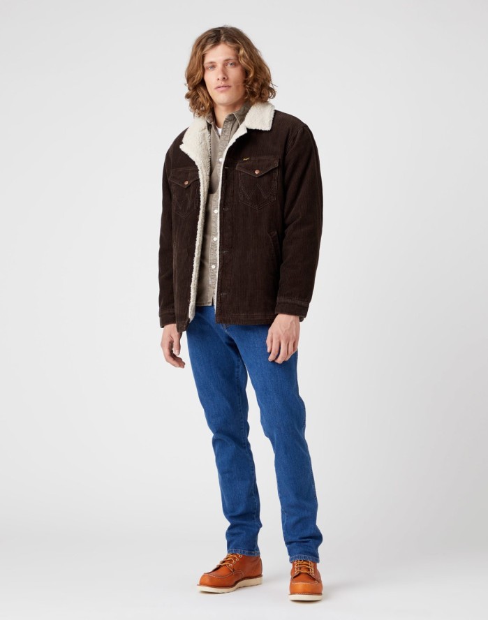 WRANGLER SHERPA JACKET MĘSKA KURTKA PRZEJŚCIOWA DELICIOSO BROWN W445AHH38