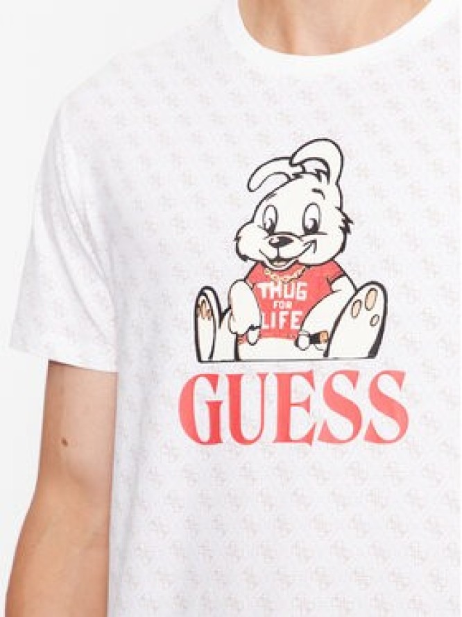 Guess T-Shirt Banksy M3BI98 JR06K Biały Slim Fit