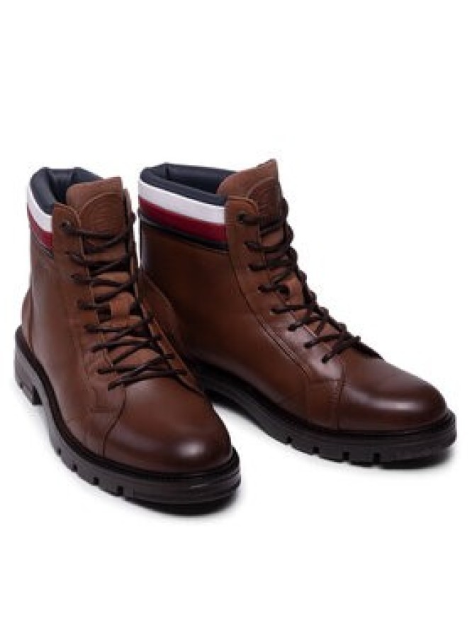 Tommy Hilfiger Kozaki Elevated Rwb Collar Lth Boot FM0FM03825 Brązowy